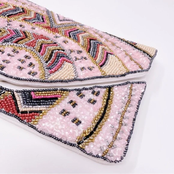 Sequins Crossbody/Clutch Pink|White - Picture 7 of 8